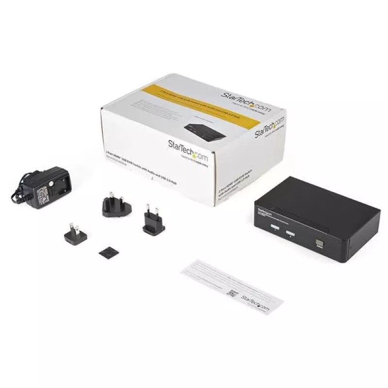 Switch KVM USB HDMI de 2 puertos StarTech.com con audio y hub USB 2.0