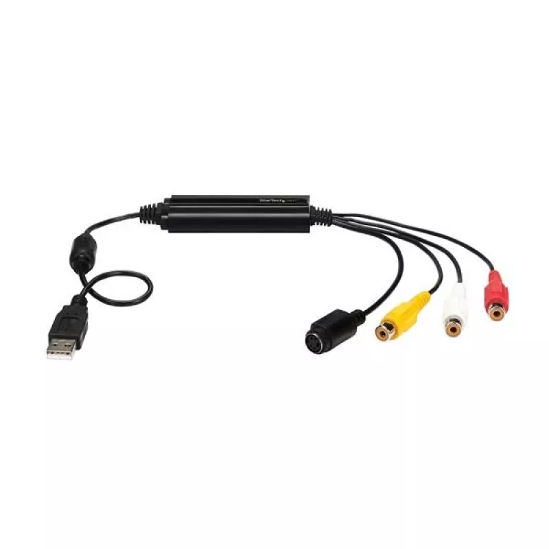 Cable adaptador de captura de vídeo USB StarTech.com – Cable de dispositivo de captura de vídeo S-Video/Composite a USB 2.0 SD – Compatibilidad con TWAIN – Convertidor analógico-digital para almacenamiento multimedia – Solo Windows