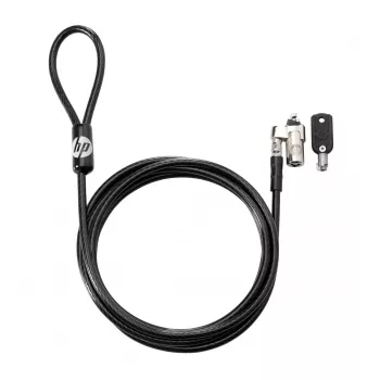 Cable de seguridad con llave HP 10 mm, 1,83 m, llave redonda, acero galvanizado, negro