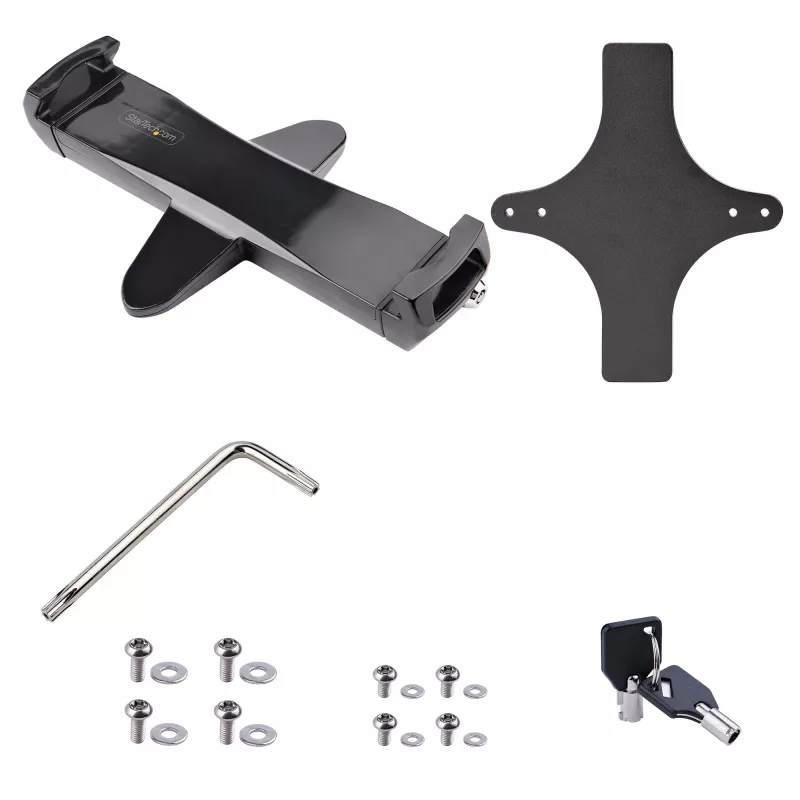 Adaptador de montaje VESA para tablets StarTech.com de 7,9 a 12,5 pulgadas – hasta 2 kg – patrón VESA 75x75/100x100 – soporte de pinza VESA universal antirrobo para tablet – soporte de tablet seguro – negro