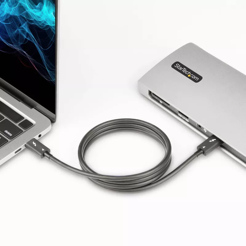 Cable Thunderbolt 4 de 3ft (1m) StarTech.com – 40 Gbit/s – 100 W PD – Vídeo 4K/8K – Cable Thunderbolt certificado por Intel – Compatible con USB4/Thunderbolt 3/USB 3.2/USB Type-C/DisplayPort