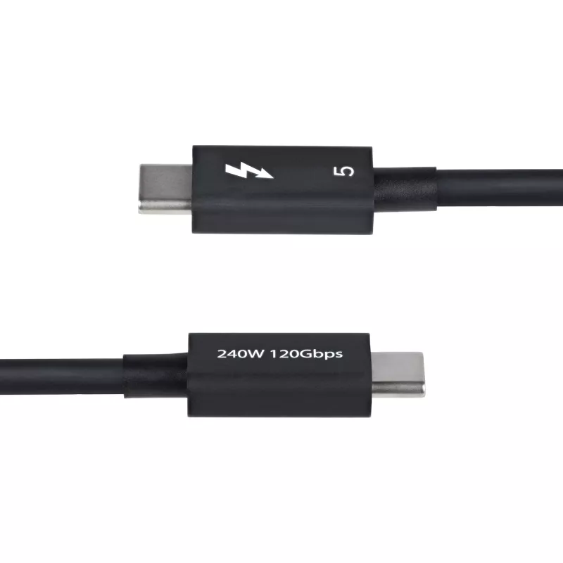 Cable Thunderbolt 5 de 3ft (1m) StarTech.com, 80 Gbit/s/Hasta 120 Gbit/s, 240 W PD, 8K 60 Hz, cable Thunderbolt certificado – Compatible con Thunderbolt 4/USB4/USB-C
