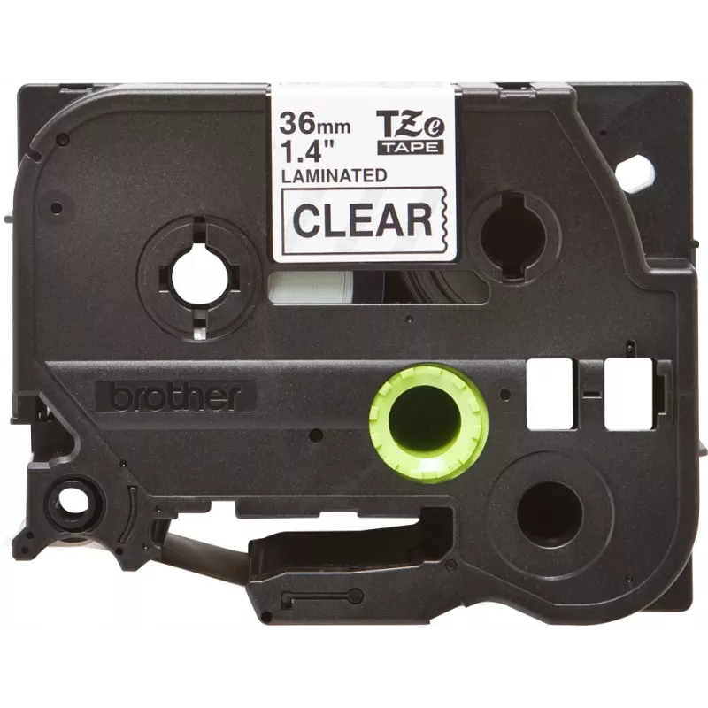 Cinta de laminar Brother TZe161 36 mm negro sobre transparente