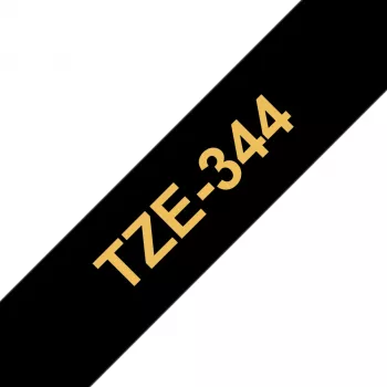 Cinta laminada Brother 18 mm, oro sobre negro, TZe, impresión térmica directa, China, 5 año(s), Brother