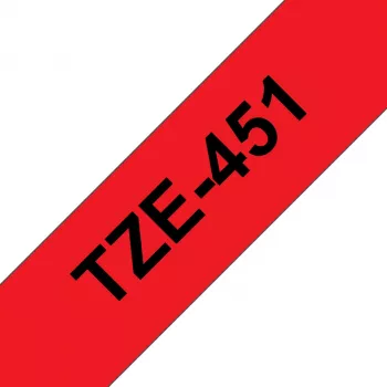 Cinta de rotular Brother TZE-451 negro sobre rojo TZ