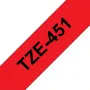 Cinta de rotular Brother TZE-451 negro sobre rojo TZ