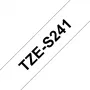 Cinta de rotular Brother TZE-S241 negro sobre blanco TZ