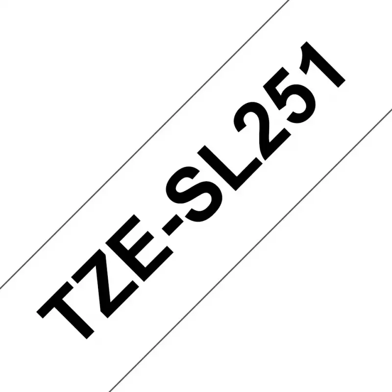 Cinta de rotular Brother TZESL251 negro sobre blanco