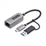 StarTech.com adaptador USB-C a Ethernet 2.5GbE con convertidor USB-A, NIC NBASE-T, USB 3.0 Type-C 2.5/1G red multivelocidad, compatible con Thunderbolt, Windows y Mac