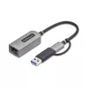 StarTech.com adaptador USB-C a Ethernet 2.5GbE con convertidor USB-A, NIC NBASE-T, USB 3.0 Type-C 2.5/1G red multivelocidad, compatible con Thunderbolt, Windows y Mac