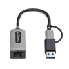 StarTech.com adaptador USB-C a Ethernet 2.5GbE con convertidor USB-A, NIC NBASE-T, USB 3.0 Type-C 2.5/1G red multivelocidad, compatible con Thunderbolt, Windows y Mac