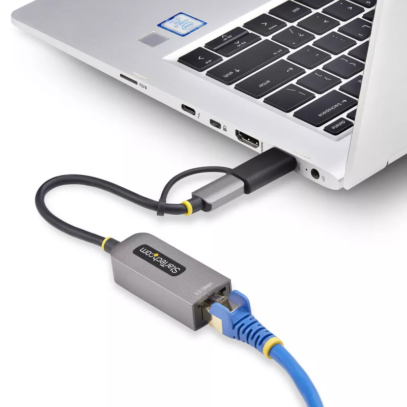 StarTech.com adaptador USB-C a Ethernet 2.5GbE con convertidor USB-A, NIC NBASE-T, USB 3.0 Type-C 2.5/1G red multivelocidad, compatible con Thunderbolt, Windows y Mac