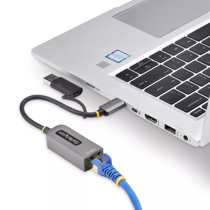 StarTech.com adaptador USB-C a Ethernet 2.5GbE con convertidor USB-A, NIC NBASE-T, USB 3.0 Type-C 2.5/1G red multivelocidad, compatible con Thunderbolt, Windows y Mac