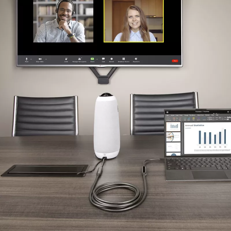 StarTech.com cable USB-C activo de 3 m (10 ft), USB 3.2 Gen 2 10 Gbit/s, cable largo de transferencia de datos USB Type-C, 60 W Power Delivery, 8K 60 Hz, modo alternativo DP 1.4 con HBR3/HDR10/MST/DSC 1.2/HDCP 2.2 – cable USB-C a USB-C