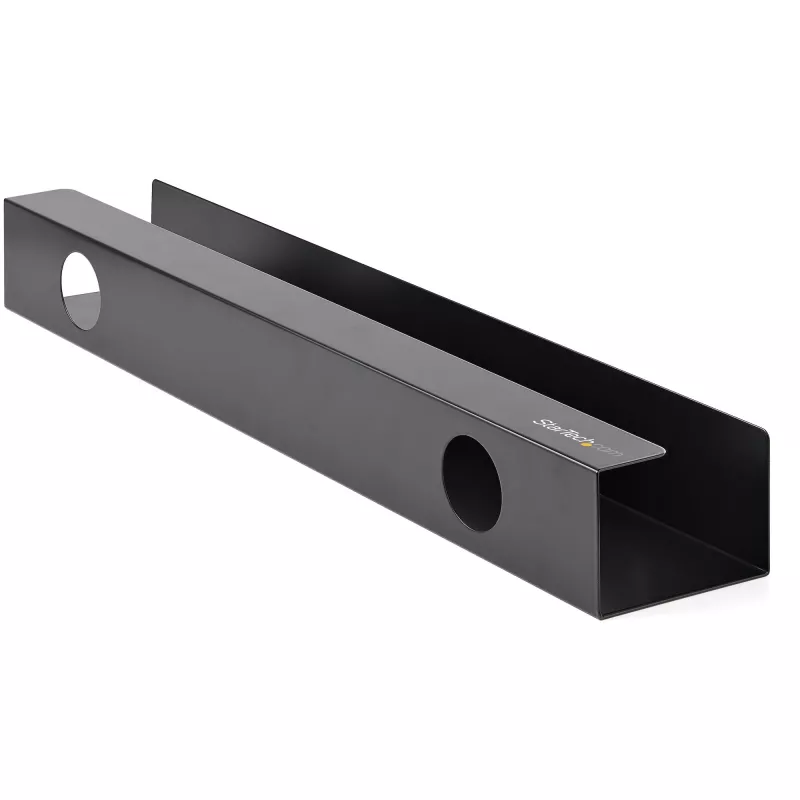 StarTech.com UDCMTRAY bandeja organizadora de cables para montaje bajo el escritorio, para escritorios regulables en altura, 60 x 11,4 x 7,6 cm, negra