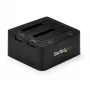 StarTech.com base de acoplamiento para discos duros USB 3.0 a SATA e IDE de doble bahía, base para discos duros USB, base de acoplamiento externa para SSD/HDD SATA I/II/III e IDE (40 pines) de 2,5/3,5 pulgadas, bahías de disco duro de intercambio en caliente, carga superior