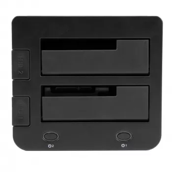 StarTech.com base de acoplamiento para discos duros USB 3.0 a SATA e IDE de doble bahía, base para discos duros USB, base de acoplamiento externa para SSD/HDD SATA I/II/III e IDE (40 pines) de 2,5/3,5 pulgadas, bahías de disco duro de intercambio en caliente, carga superior