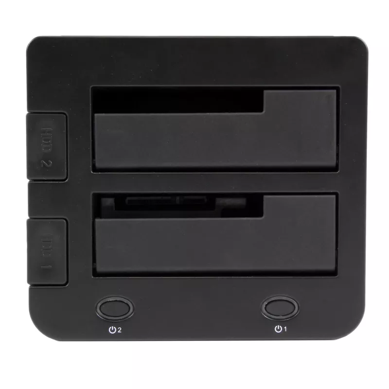 StarTech.com base de acoplamiento para discos duros USB 3.0 a SATA e IDE de doble bahía, base para discos duros USB, base de acoplamiento externa para SSD/HDD SATA I/II/III e IDE (40 pines) de 2,5/3,5 pulgadas, bahías de disco duro de intercambio en caliente, carga superior