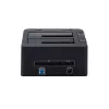 StarTech.com base de acoplamiento para discos duros USB 3.0 a SATA e IDE de doble bahía, base para discos duros USB, base de acoplamiento externa para SSD/HDD SATA I/II/III e IDE (40 pines) de 2,5/3,5 pulgadas, bahías de disco duro de intercambio en caliente, carga superior