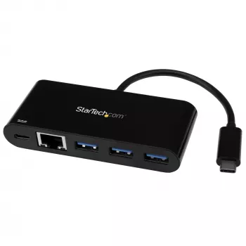 StarTech.com adaptador USB-C a Ethernet con hub USB 3.0 de 3 puertos y Power Delivery