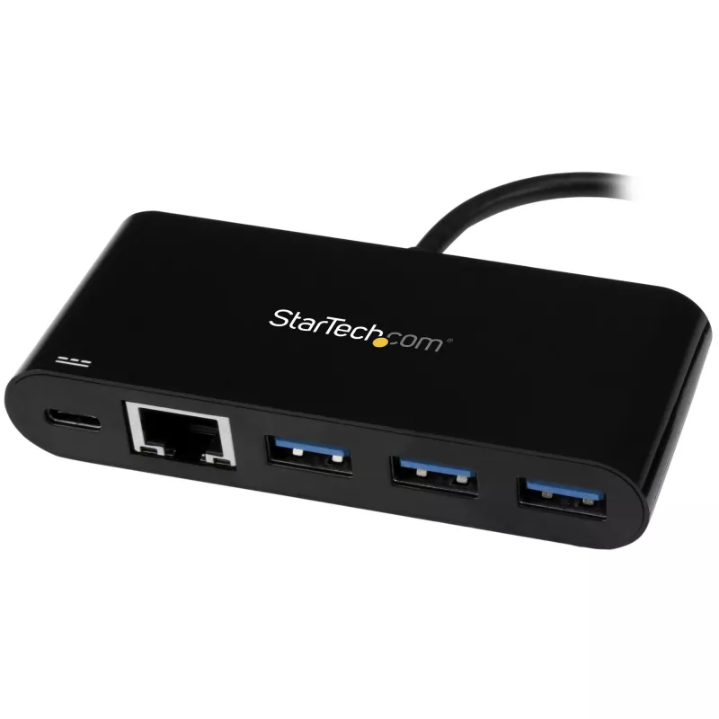 StarTech.com adaptador USB-C a Ethernet con hub USB 3.0 de 3 puertos y Power Delivery