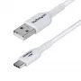 StarTech.com cable de carga USB-A a USB-C de 2m, carga y sincronización, 3A, USB 2.0, funda de TPE - cable de carga USB blanco