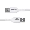 StarTech.com cable de carga USB-A a USB-C de 2m, carga y sincronización, 3A, USB 2.0, funda de TPE - cable de carga USB blanco