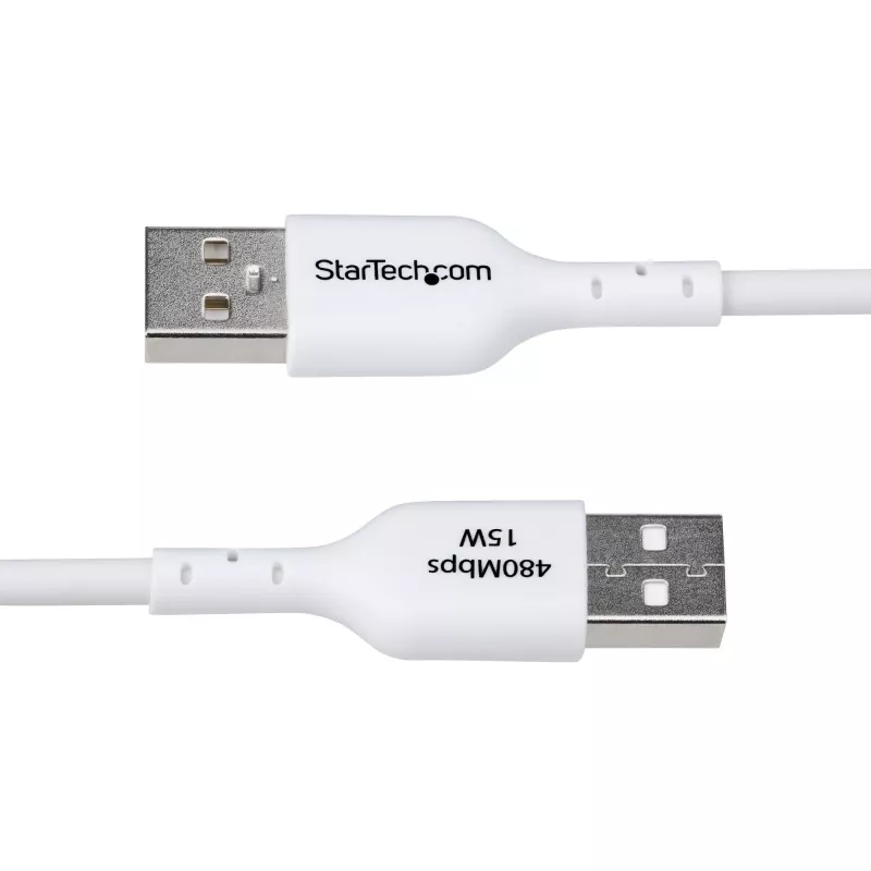 StarTech.com cable de carga USB-A a USB-C de 2m, carga y sincronización, 3A, USB 2.0, funda de TPE - cable de carga USB blanco