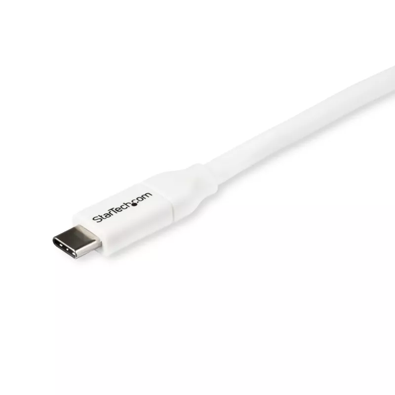 StarTech.com cable USB-C a USB-C con 5 A PD – M/M – blanco – 2 m – USB 2.0 – certificado USB-IF