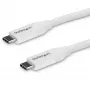 StarTech.com cable USB-C a USB-C con 5A PD - M/M - blanco - 4 m - USB 2.0 - certificado USB-IF