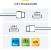 StarTech.com Cable de carga USB-C blanco de 1 m (3.3 ft), cable USB-C, cable de carga para portátil USB 2.0 Type-C, 60W 3A Power Delivery, funda de TPE, cable de transferencia de datos USB-C, M/M
