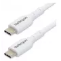 StarTech.com Cable de carga USB-C blanco de 2 m, cable USB-C, cable de carga para portátil USB 2.0 Type-C, 60W 3A Power Delivery, funda de TPE, cable de transferencia de datos USB-C, M/M