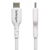 StarTech.com Cable de carga USB-C blanco de 2 m, cable USB-C, cable de carga para portátil USB 2.0 Type-C, 60W 3A Power Delivery, funda de TPE, cable de transferencia de datos USB-C, M/M