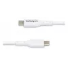 StarTech.com Cable de carga USB-C blanco de 2 m, cable USB-C, cable de carga para portátil USB 2.0 Type-C, 60W 3A Power Delivery, funda de TPE, cable de transferencia de datos USB-C, M/M