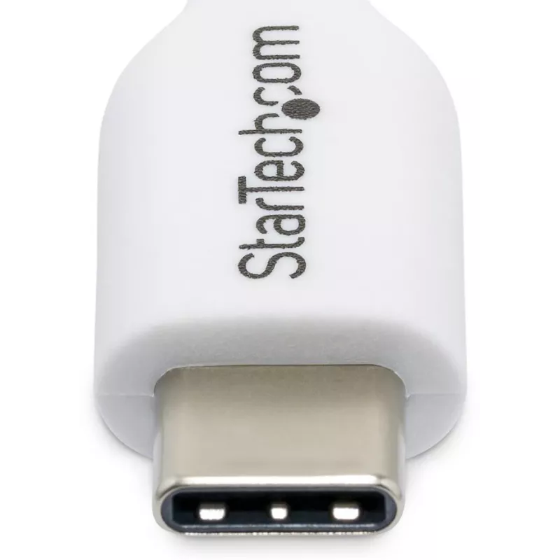 StarTech.com Cable de carga USB-C blanco de 2 m, cable USB-C, cable de carga para portátil USB 2.0 Type-C, 60W 3A Power Delivery, funda de TPE, cable de transferencia de datos USB-C, M/M