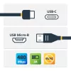 StarTech.com USB2CUB50CM cable de USB-C a Micro-USB B, macho/macho, USB 2.0, compatible con Thunderbolt 3, 0,5 m, negro