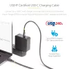 StarTech.com Cable de carga USB-C de 2 m, cable USB-C certificado USB-IF, 240 W PD EPR, cable de carga para portátil USB 2.0 Type-C, cable de transferencia de datos USB-C, funda de TPE, M/M
