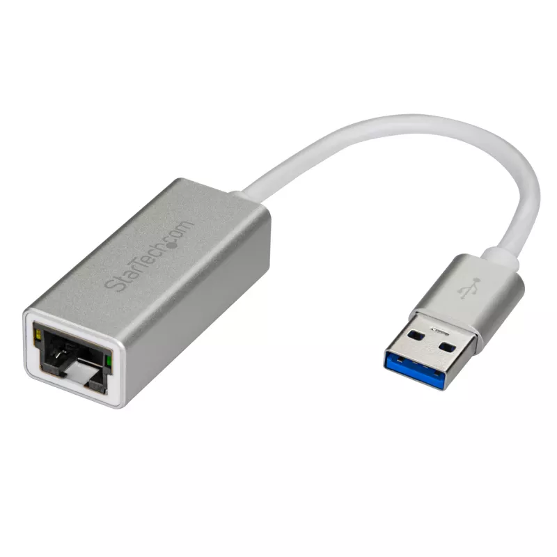 StarTech.com Adaptador de red USB 3.0 a Gigabit - Plateado, con cable, USB, Ethernet, 2000 Mbit/s, Plateado