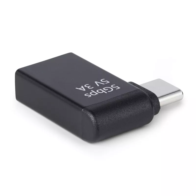 StarTech.com Adaptador USB-C a USB-A en ángulo, USB 5 Gbit/s, adaptador compacto de conector macho USB-C a conector hembra USB-A, carcasa metálica, macho/hembra