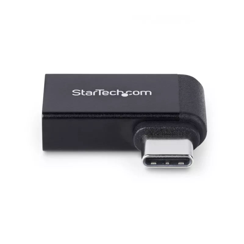 StarTech.com Adaptador USB-C a USB-A en ángulo, USB 5 Gbit/s, adaptador compacto de conector macho USB-C a conector hembra USB-A, carcasa metálica, macho/hembra