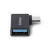 StarTech.com Adaptador USB-C a USB-A en ángulo, USB 5 Gbit/s, adaptador compacto de conector macho USB-C a conector hembra USB-A, carcasa metálica, macho/hembra