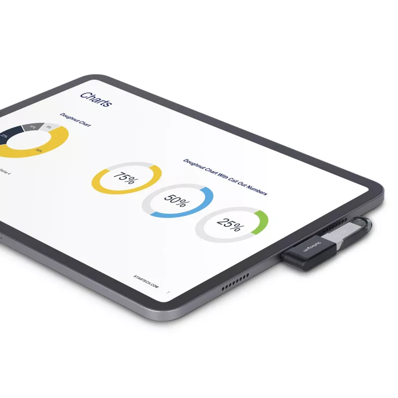 StarTech.com Adaptador USB-C a USB-A en ángulo, USB 5 Gbit/s, adaptador compacto de conector macho USB-C a conector hembra USB-A, carcasa metálica, macho/hembra