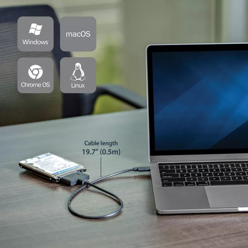 StarTech.com Cable adaptador USB 3.1 (10 Gbit/s) para unidades SATA de 2,5 pulgadas – USB-C