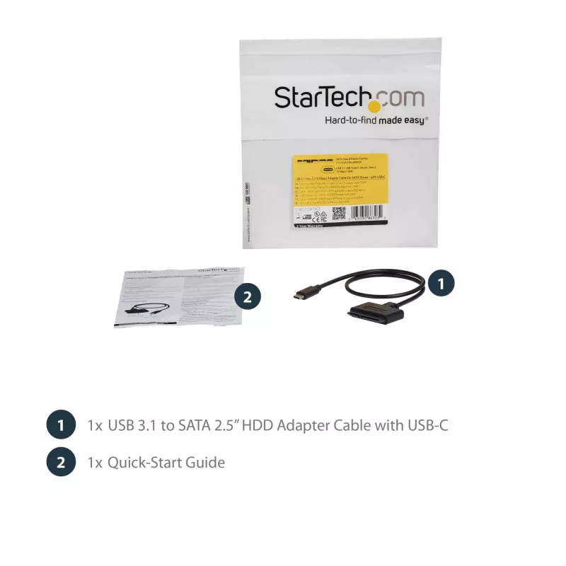 StarTech.com Cable adaptador USB 3.1 (10 Gbit/s) para unidades SATA de 2,5 pulgadas – USB-C