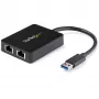 StarTech.com Adaptador de red USB 3.0 a Gigabit Ethernet de doble puerto con puerto USB