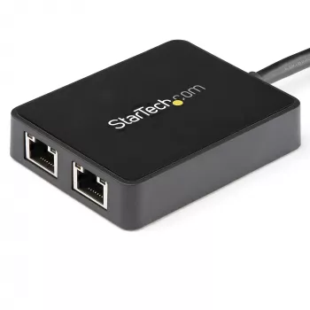 StarTech.com Adaptador de red USB 3.0 a Gigabit Ethernet de doble puerto con puerto USB