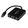 StarTech.com Adaptador de red USB 3.0 a Gigabit Ethernet de doble puerto con puerto USB