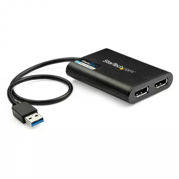 StarTech.com Adaptador USB 3.0 a doble DisplayPort – 4K 60 Hz, 3.2 Gen 1 (3.1 Gen 1), USB Type-A, salida DisplayPort, 4096 x 2160 píxeles