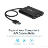 StarTech.com Adaptador USB 3.0 a doble DisplayPort – 4K 60 Hz, 3.2 Gen 1 (3.1 Gen 1), USB Type-A, salida DisplayPort, 4096 x 2160 píxeles