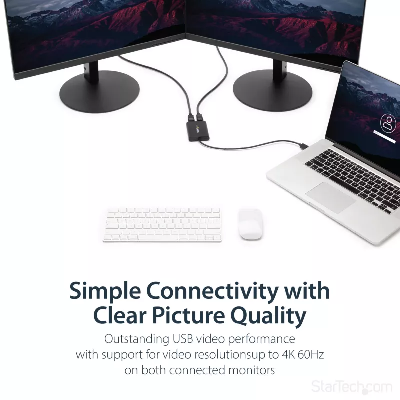 StarTech.com Adaptador USB 3.0 a doble DisplayPort – 4K 60 Hz, 3.2 Gen 1 (3.1 Gen 1), USB Type-A, salida DisplayPort, 4096 x 2160 píxeles
